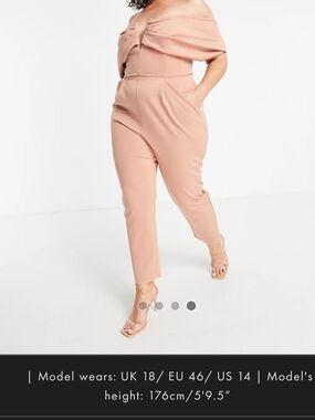 ASOS Off-Shoulder Rose Blush Jumpsuit